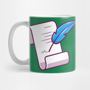 Quill Writing On Paper Cartoon Mug